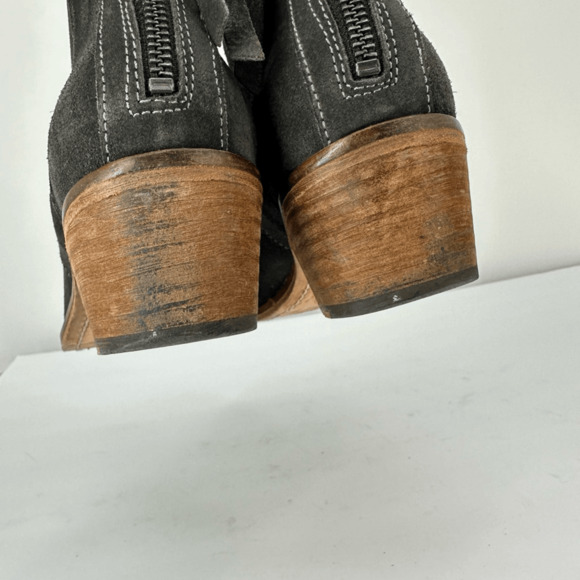BASKE California Womens 8 Gray Gunner Suede Ankle Boots Boho Western - Picture 6 of 15